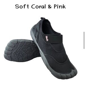 Newtz Black and Pink Slip-On Shoes